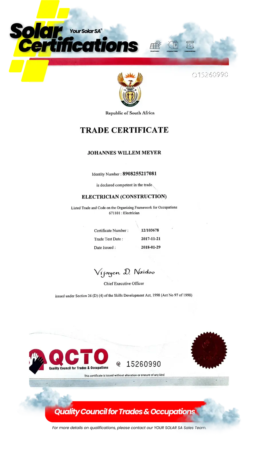 Accreditation certificate 1