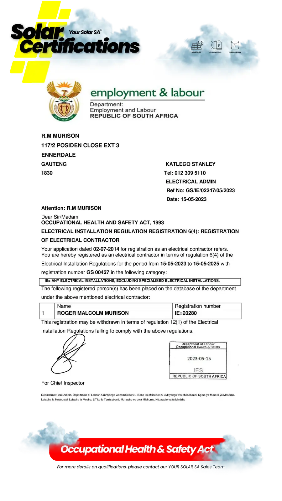 Accreditation certificate 4