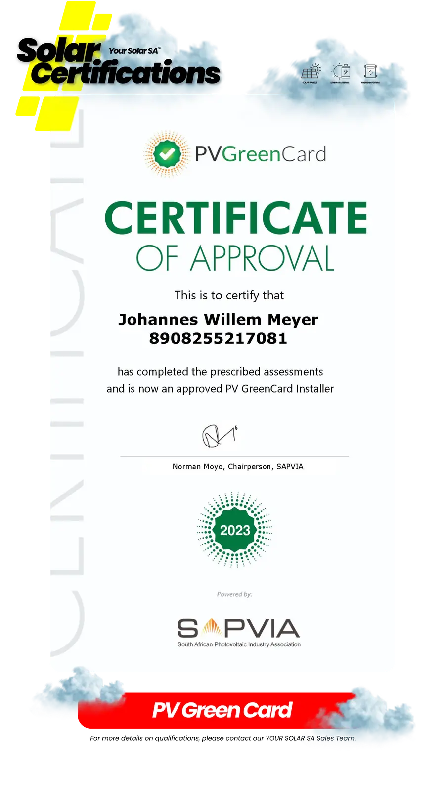 Accreditation certificate 5