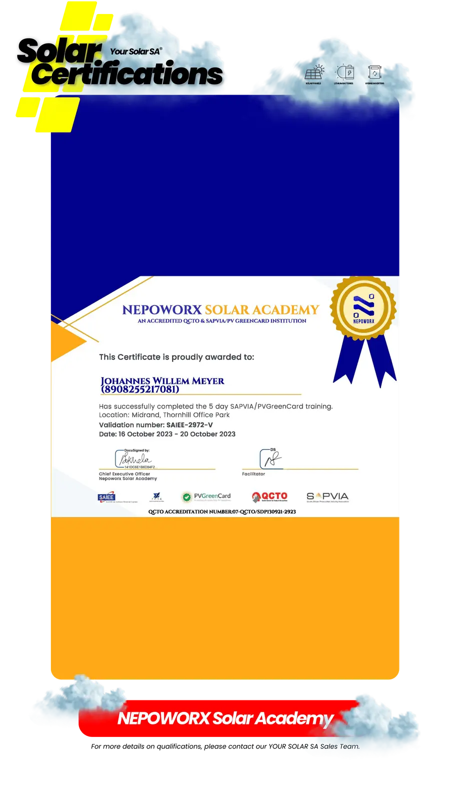 Accreditation certificate 6
