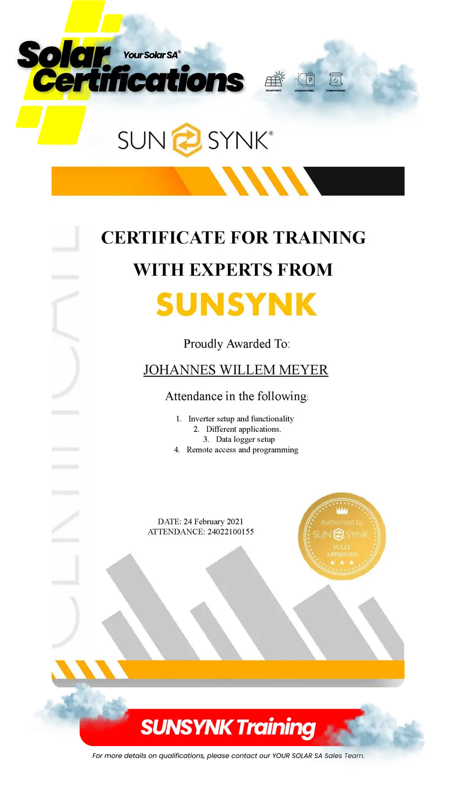 Accreditation certificate 9